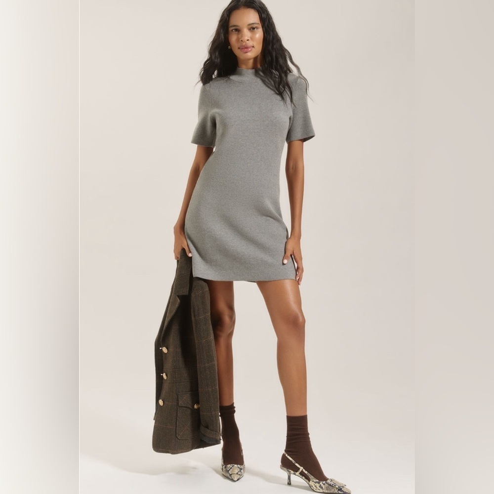 NWT! Anthro The Nina Short-Sleeve Mock-Neck Mod Mini Dress - Multiple Size🏀